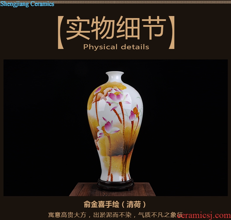 Celebrity famous jingdezhen ceramics powder enamel porcelain vase hand-painted home sitting room adornment handicraft furnishing articles