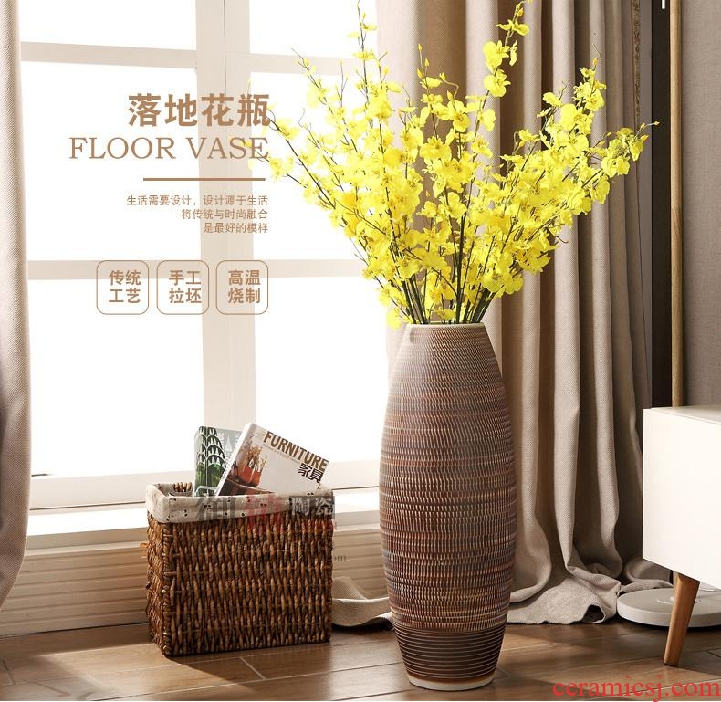 Jingdezhen ceramic floor dry flower arranging flowers big vase European contemporary and contracted the sitting room porch TV ark furnishing articles