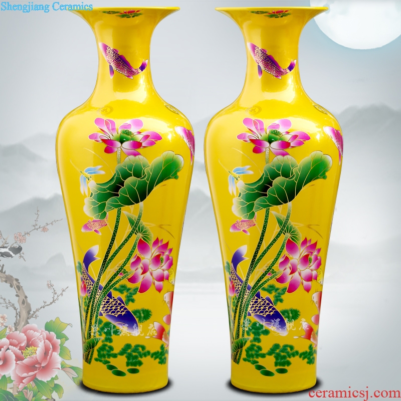 Jingdezhen ceramic home sitting room is contracted and contemporary furnishing articles gold peony flower arranging landing big vase decoration