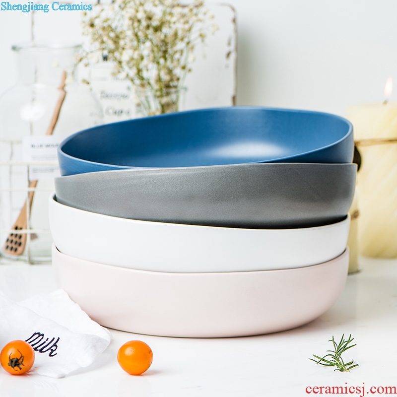 Million fine ceramic fruit bowl large household Nordic sandstorm's creative bowl of boiled fish bowl big bowl Ceylon island