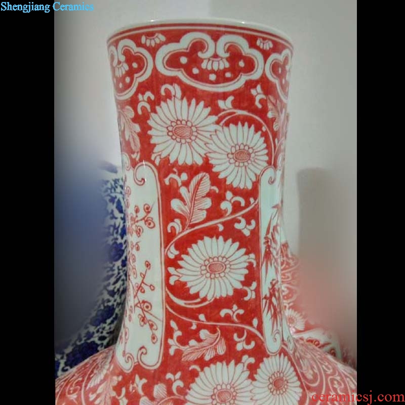 Jingdezhen youligong hand-painted porcelain porcelain art dragon large celestial vase furnishing articles red dragon bottle