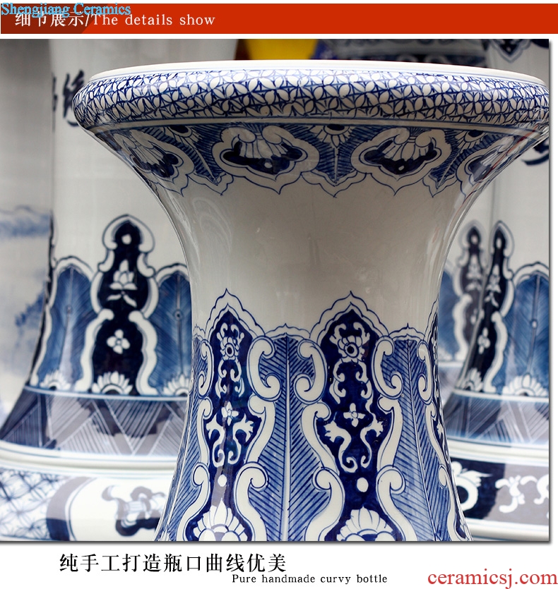 Blue and white same vase hand-painted archaize admiralty bound branch lotus blue and white porcelain of jingdezhen ceramics sitting room floor furnishing articles