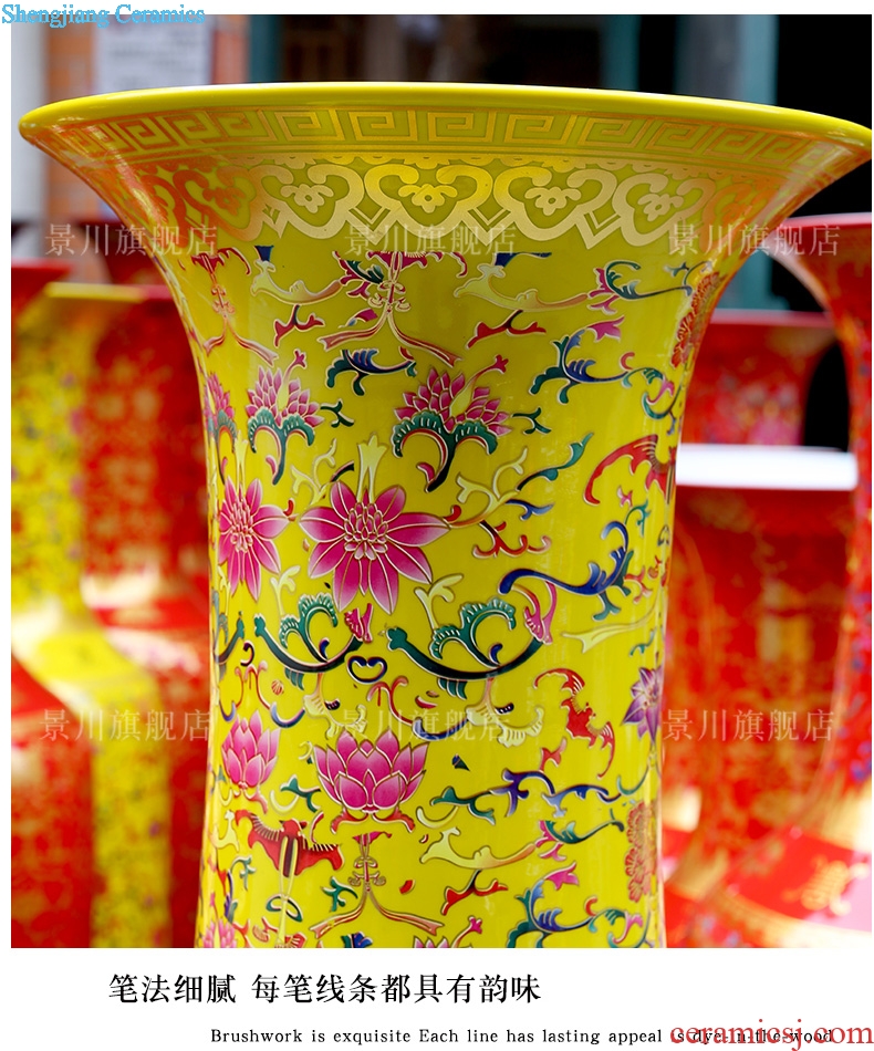 Jingdezhen ceramics home sitting room put lotus flower vase of large hotel shop furnishing articles wedding festival gift