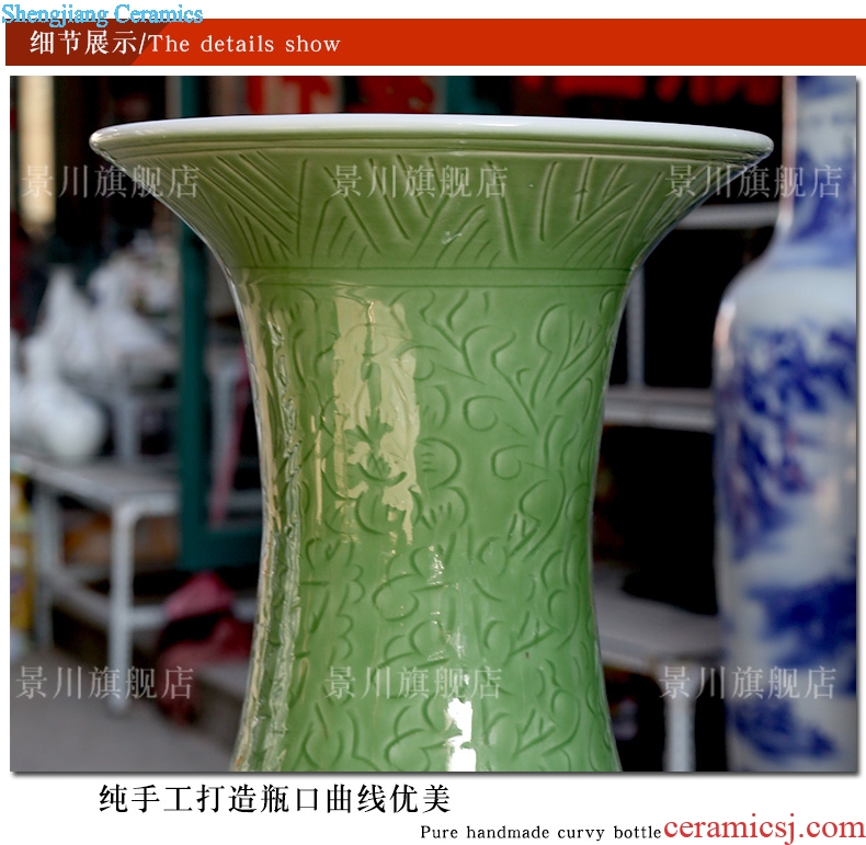 Pine crane live color ink big vase jingdezhen ceramics sitting room floor furnishing articles study Chinese style household act the role ofing is tasted