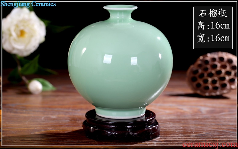 Jingdezhen ceramics shadow blue glaze pomegranate antique vases, flower of Chinese style household adornment handicraft furnishing articles sitting room