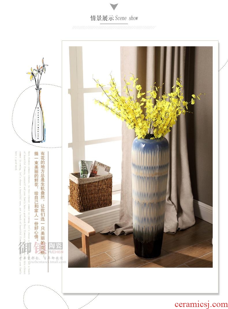 Jingdezhen European modern creative arts household act the role ofing is tasted big sitting room ground vase vases, flower arranging furnishing articles