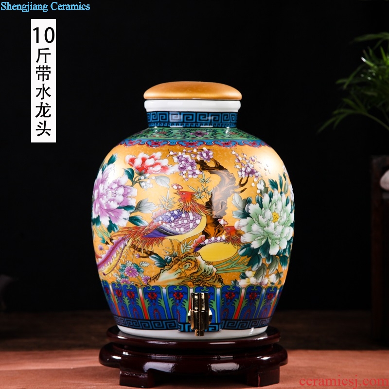 Jingdezhen ceramic jars 10 jins 20 jins 30 jins 50 jins bubble jars with leading wine jar bottles it hip flask