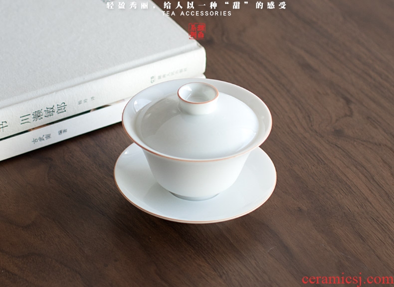 Mr Nan shan sweet white three to make tea tureen ceramic mini small three bubble tea sets jingdezhen porcelain teacup