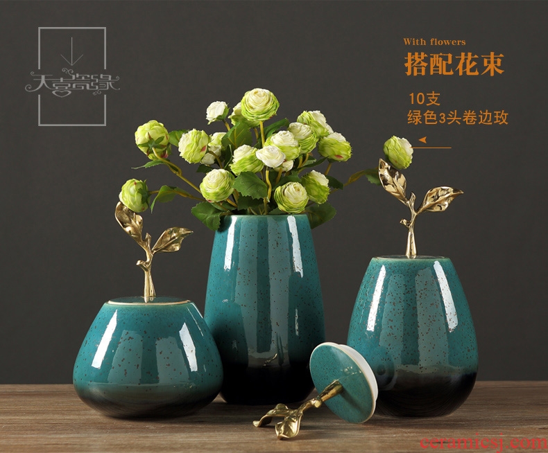 European contemporary sitting room place American household ceramic vase of dry flower arrangement table decoration porch decoration