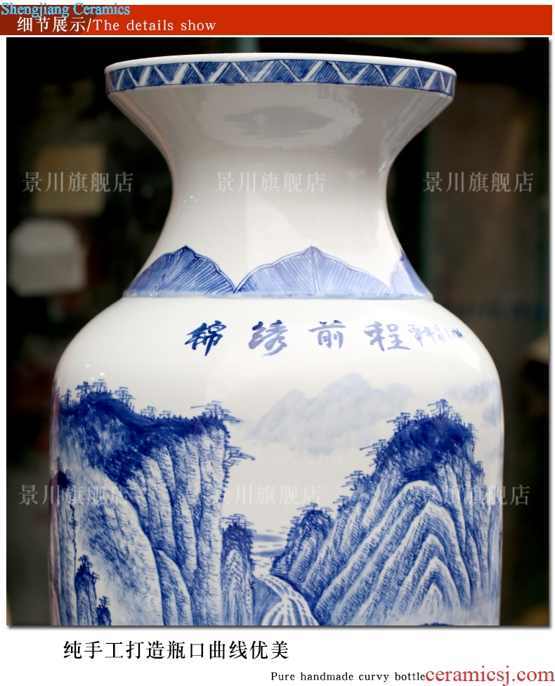 Jingdezhen porcelain ceramic hand-painted figure of large vase bright future home sitting room hotel furnishing articles ornaments