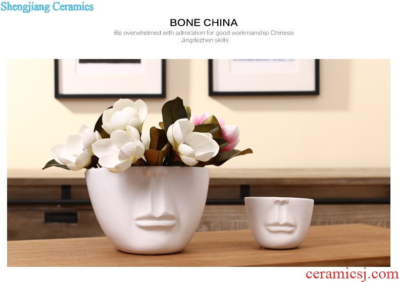 Tang dynasty white ceramic vase furnishing articles contemporary and contracted flower arranging, fashionable sitting room table decoration home decoration