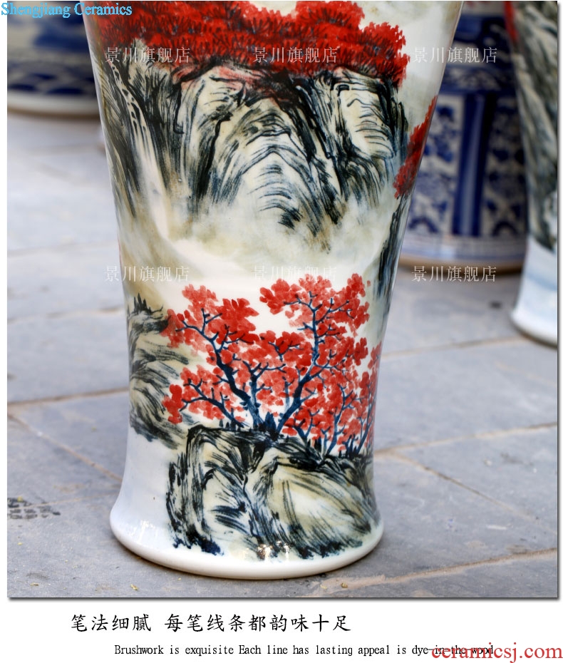 Jingdezhen ceramics antique hand-painted youligong flower arranging big vase home sitting room ground adornment furnishing articles