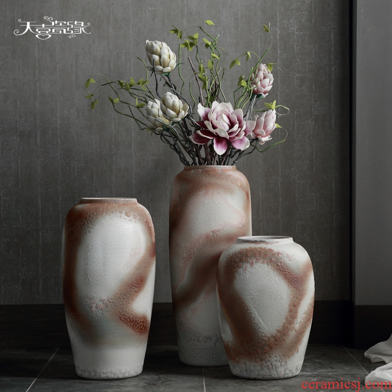Jingdezhen modern ceramic vase landing hotel club house sitting room dry flower arranging TV ark home furnishing articles POTS