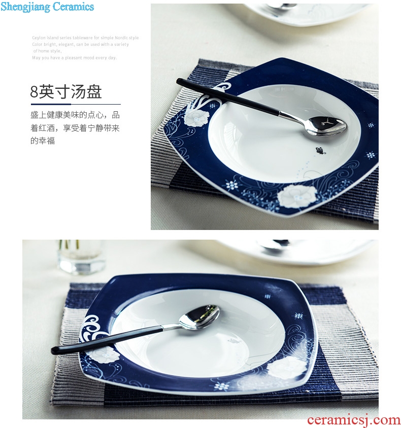 Ijarl Nordic ins creative household ceramic plates steak western snack dish fish dish dish plate flat plates
