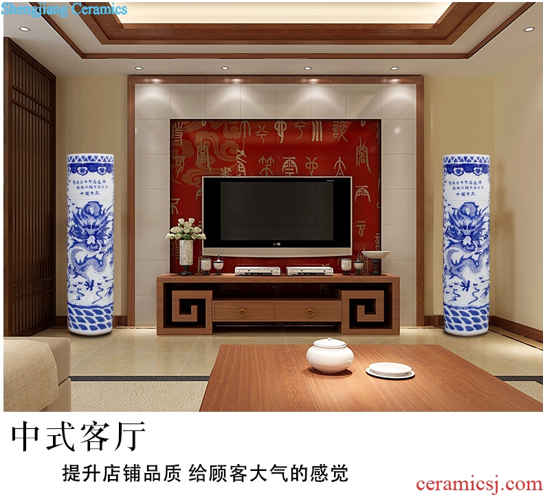 Jingdezhen porcelain carving dragon quiver of large vases, sitting room hotel opening present modern handicraft furnishing articles