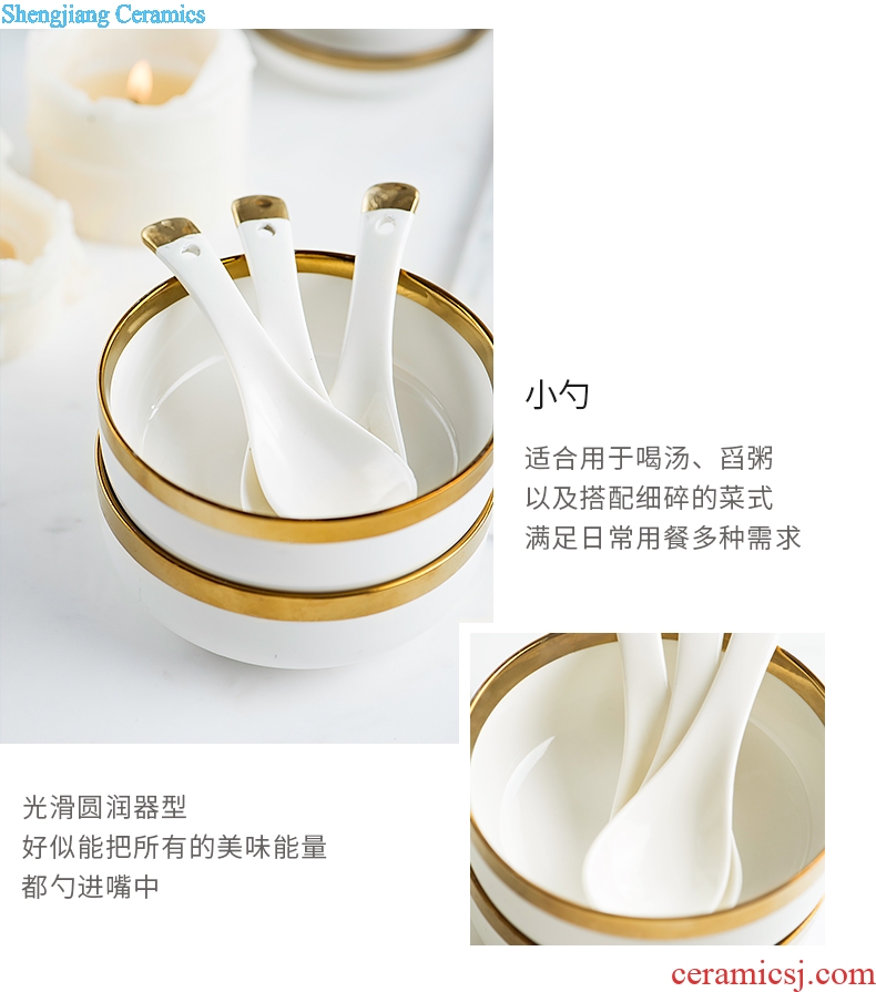 Ijarl million jia ou household ceramic spoon innovative new bone China tableware kitchen spoon ladle TBSP light