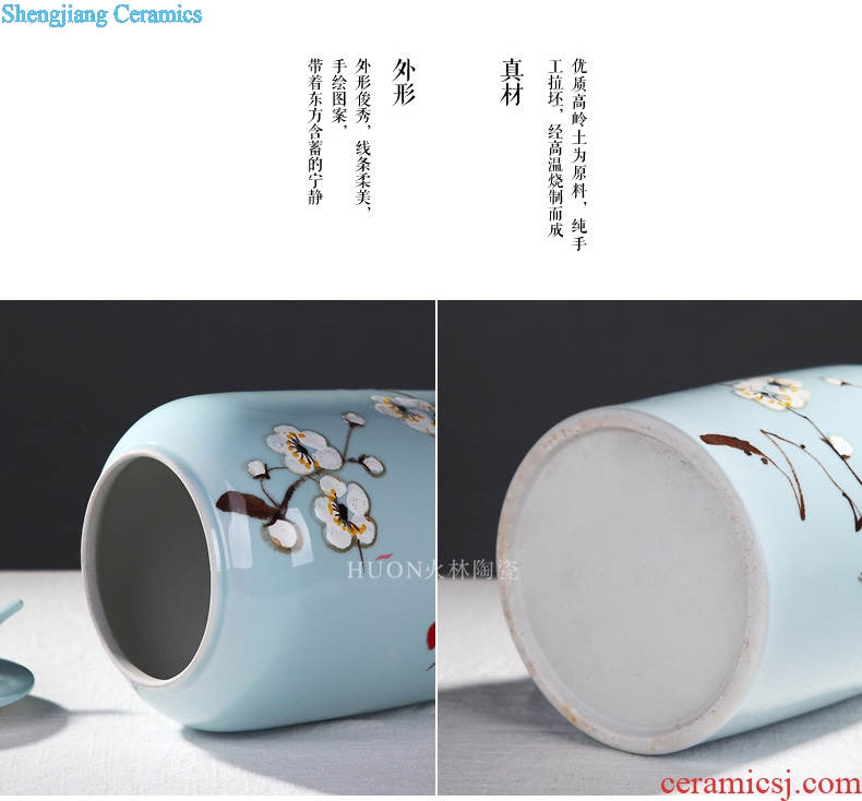 New Chinese style classical jingdezhen ceramics hand-painted decorative pot vase home sitting room TV ark soft adornment is placed