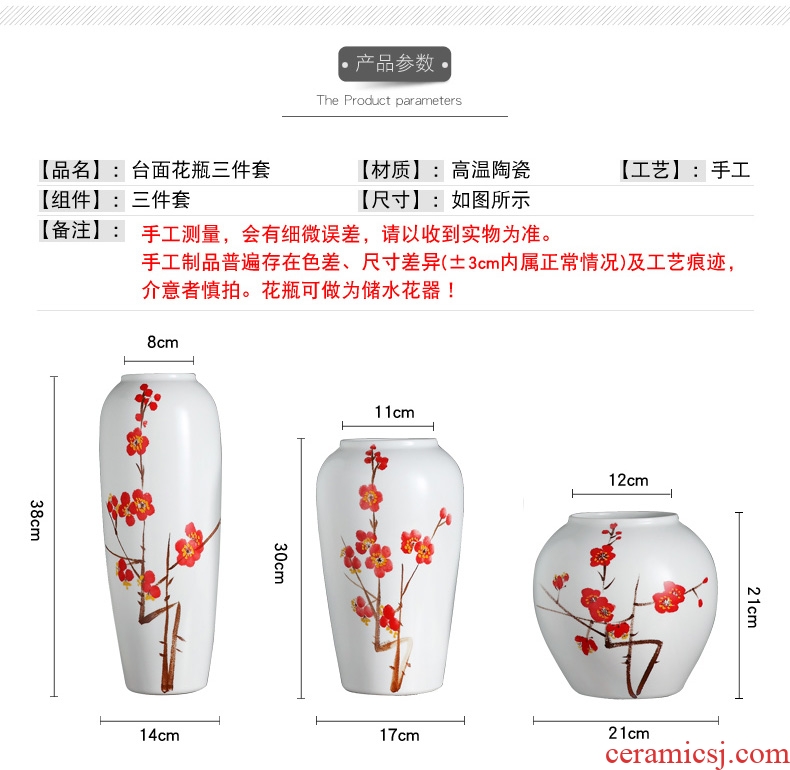 Jingdezhen contemporary and contracted ceramic vase furnishing articles creative living room TV cabinet table flower arranging, home decoration