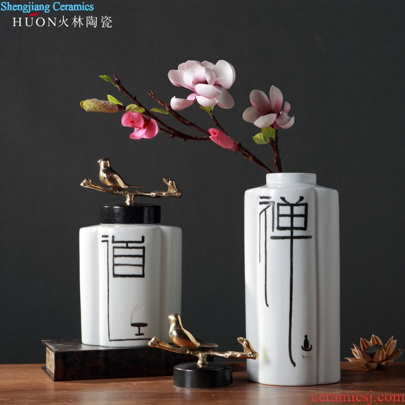 New Chinese style zen ceramic vase household soft adornment example room adornment is placed the sitting room porch modern Chinese style