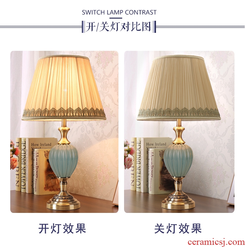 American marriage contracted ceramic desk lamp sweet the sitting room is the study of creative personality of bedroom the head of a bed decoration dimmer remote control