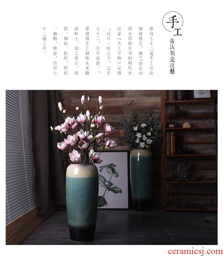 Jingdezhen ceramic European vase landing large contemporary and contracted sitting room porch simulation flower vases, flower arranging furnishing articles