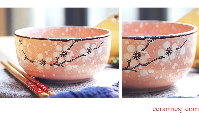 Jingdezhen ceramic bowl Japanese 4.5 -inch lovely eat bowl household snowflake creative porringer bone porcelain tableware