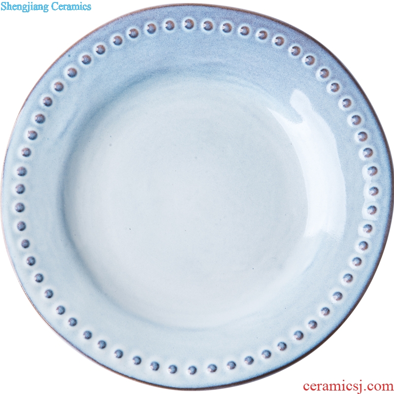 Million jia creative ceramic dish dish home breakfast dish plate irregular steak salad plates plate of lance