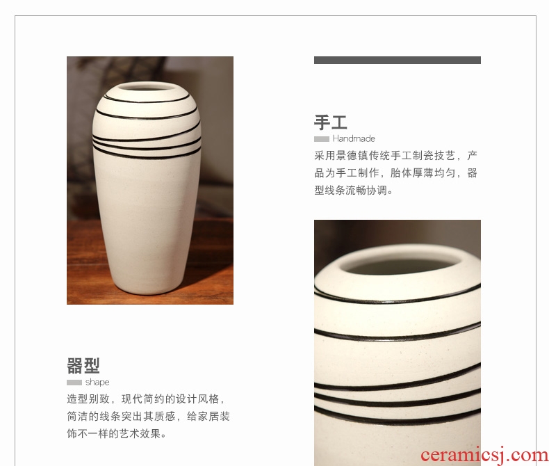 Contracted and contemporary sitting room furniture creative ceramic coarse pottery hydroponic furnishing articles fashion TV cabinet table dry vase