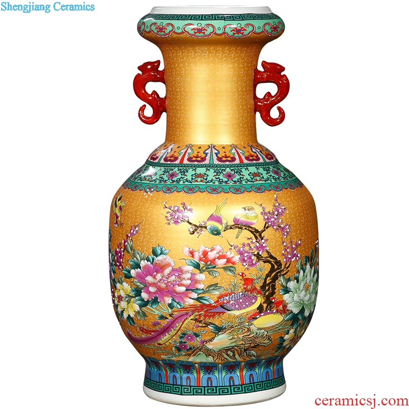 Jingdezhen ceramics ceramic vase household living room TV cabinet porch decoration floor vase furnishing articles