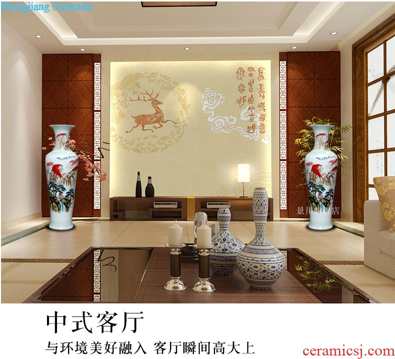 Jingdezhen ceramic much luck big vase hand-painted home sitting room place landing modern arts and crafts