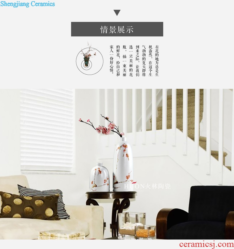 Modern new Chinese vase furnishing articles hand-painted plum blossom white ceramic sitting room TV ark flower arranging zen household act the role ofing is tasted