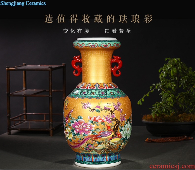 Jingdezhen ceramics ceramic vase household living room TV cabinet porch decoration floor vase furnishing articles