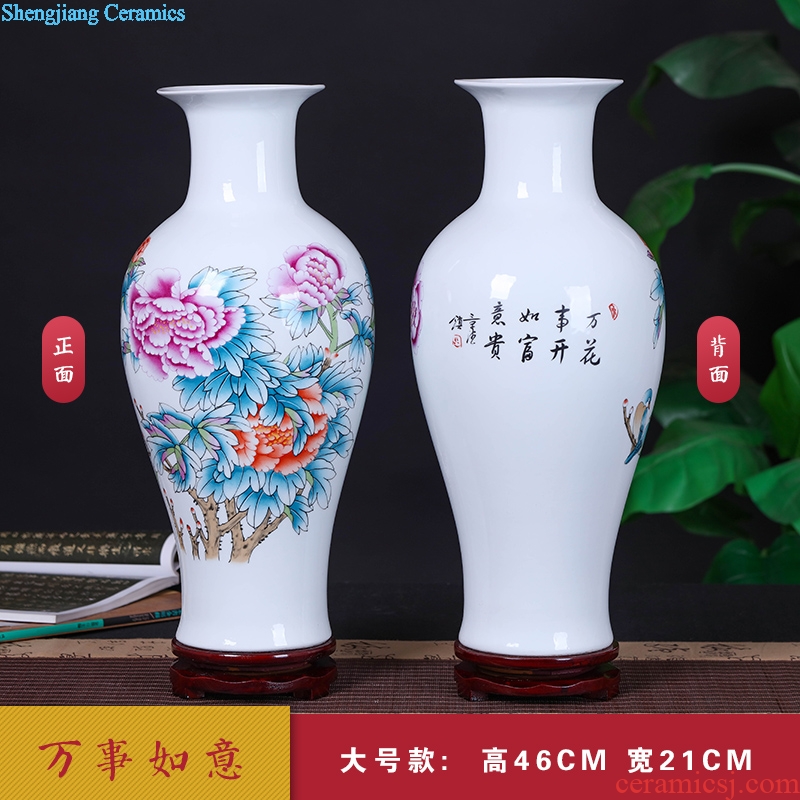 Jingdezhen ceramics vases, flower flower implement under the new Chinese style household the sitting room porch decoration furnishing articles package mail