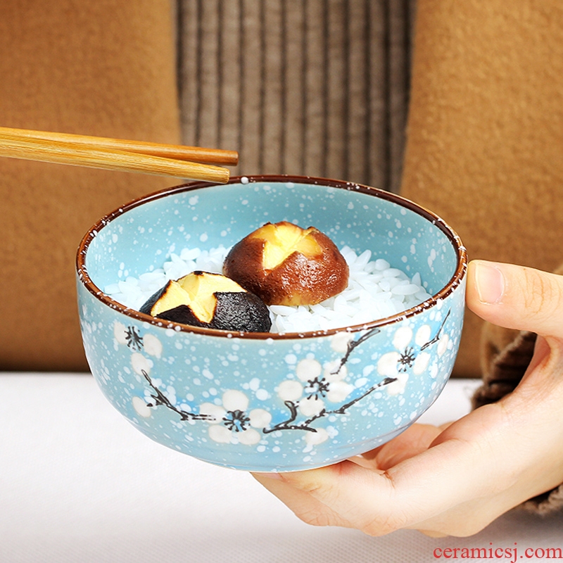 Jingdezhen ceramic bowl Japanese 4.5 -inch lovely eat bowl household snowflake creative porringer bone porcelain tableware