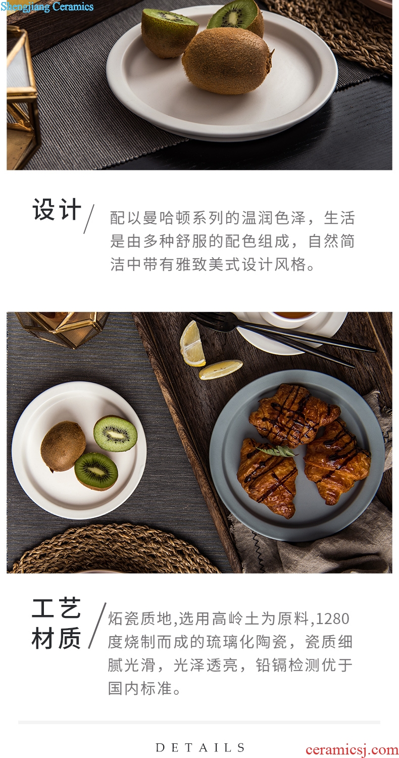 Million jia creative Korean Japanese household ceramics dessert cold dishes plate flat dish dish dish beefsteak plates