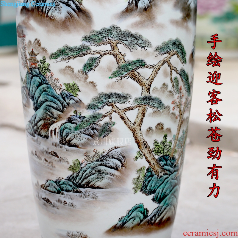 Porcelain of jingdezhen ceramics hand-painted pastel landscape of large Chinese vase sitting room adornment is placed