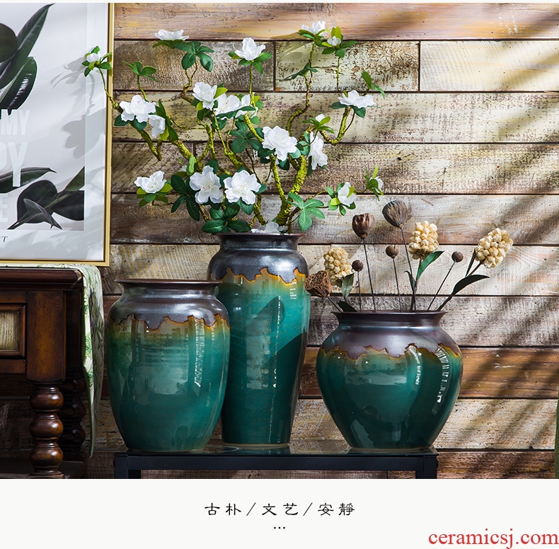 Jingdezhen ceramic new Chinese vase furnishing articles sitting room put dry flower lucky bamboo kind of fleshy potted flower flower