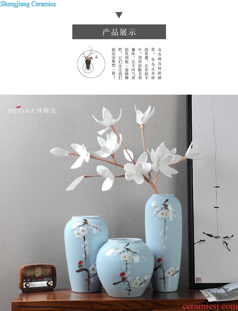 Jingdezhen hydroponic ceramic vases, flower arranging zen new Chinese style living room TV ark home furnishing articles