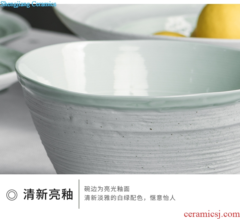 Million jia creative Nordic retro ceramic salad bowl dessert bowl fog forest home dishes creative dish bowl