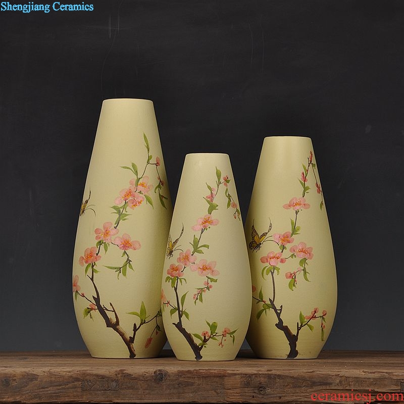 Scene, jingdezhen ceramic vase hand-painted frosted three-piece handicraft furnishing articles home decoration decoration