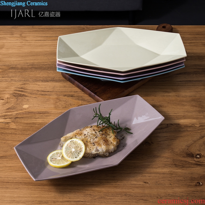 Ijarl million fine ceramic creative personality fish plate of irregular plate plate long drive home plate