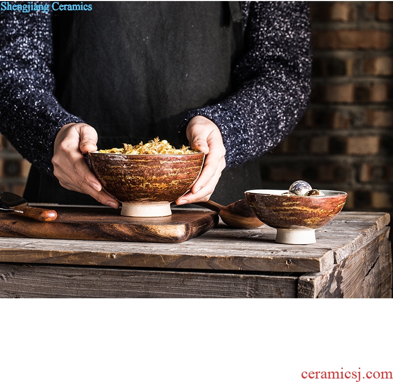 Ijarl hundred million fine ceramic rice bowl Japanese rainbow noodle bowl bowl tall bowl insulation fruit salad bowl dessert bowl