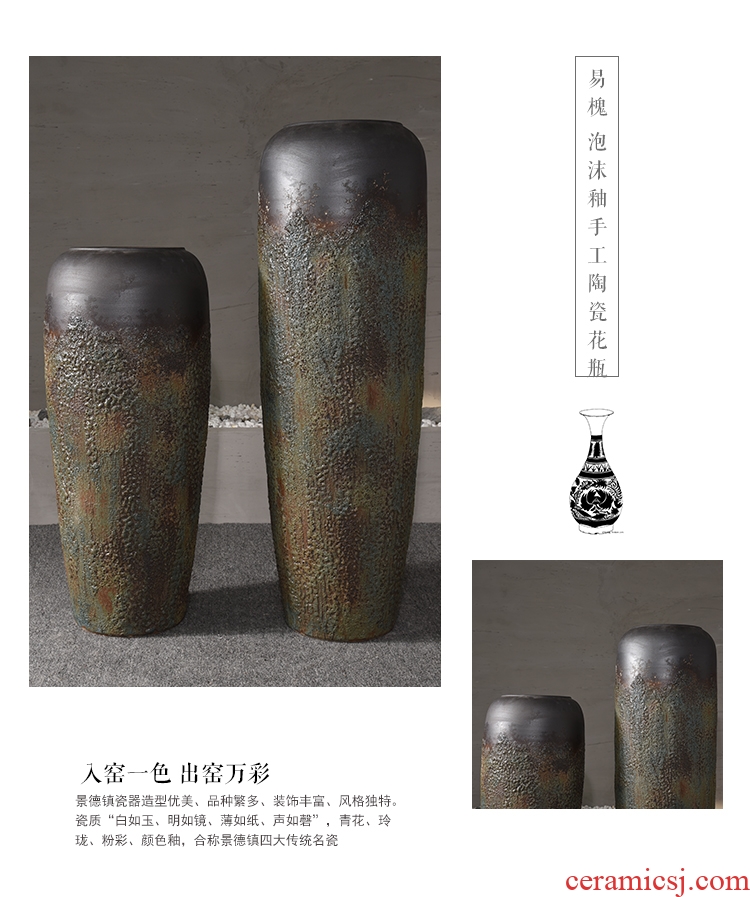 Jingdezhen Chinese style restoring ancient ways is the sitting room of large vase do old coarse pottery flower arranging flower art ceramic vases, home furnishing articles