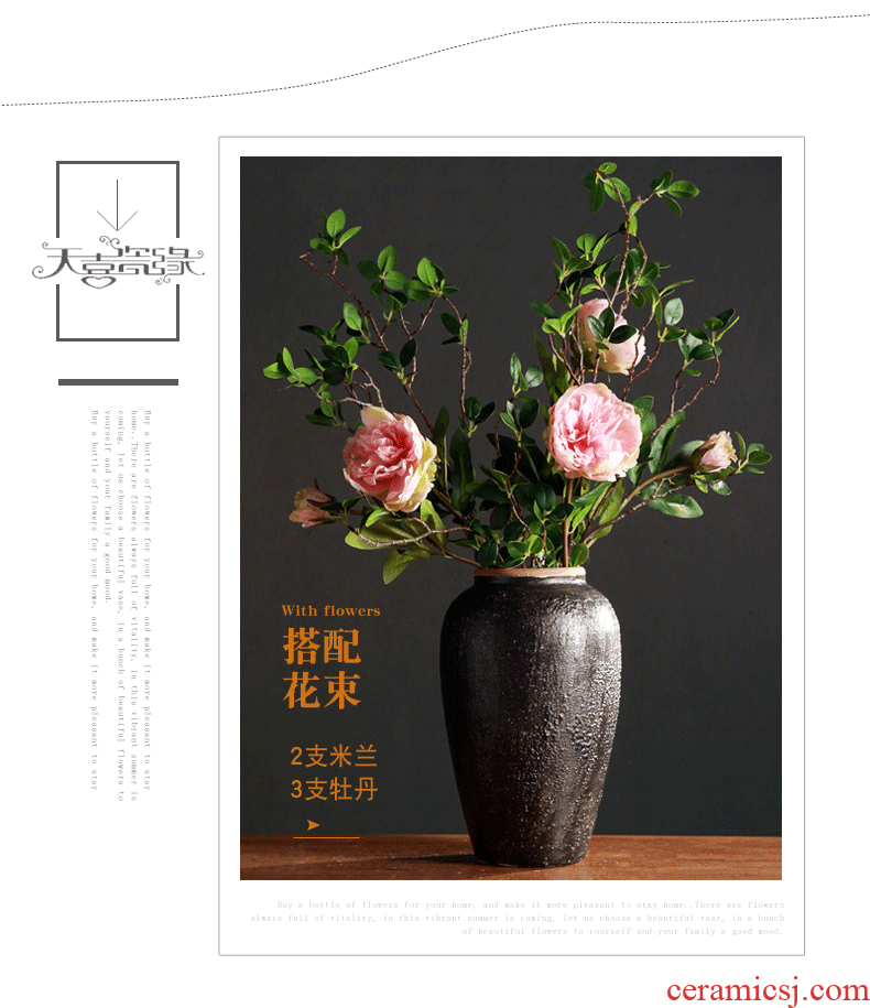 Jingdezhen restoring ancient ways do old clay coarse pottery vase is the sitting room TV ark ceramic clay pottery flower arranging nostalgic flowerpot