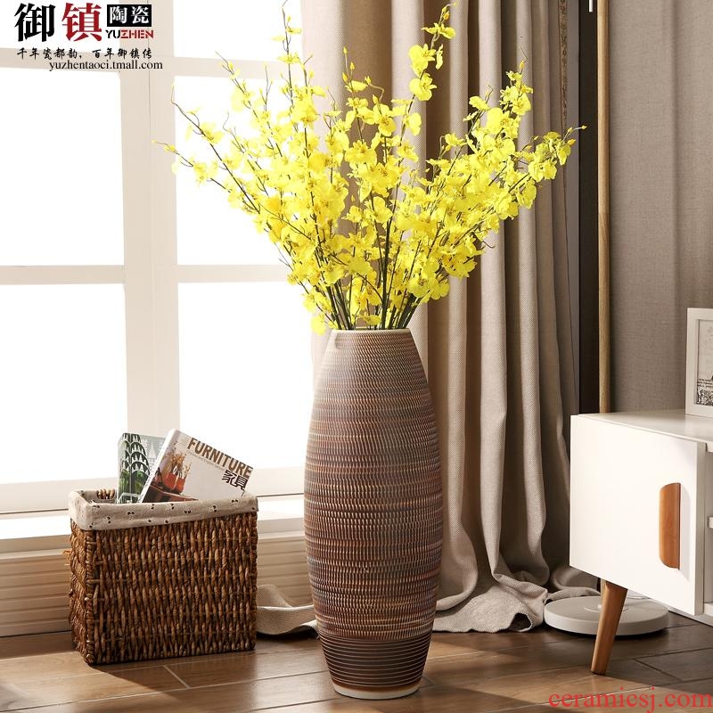 Jingdezhen ceramic floor dry flower arranging flowers big vase European contemporary and contracted the sitting room porch TV ark furnishing articles