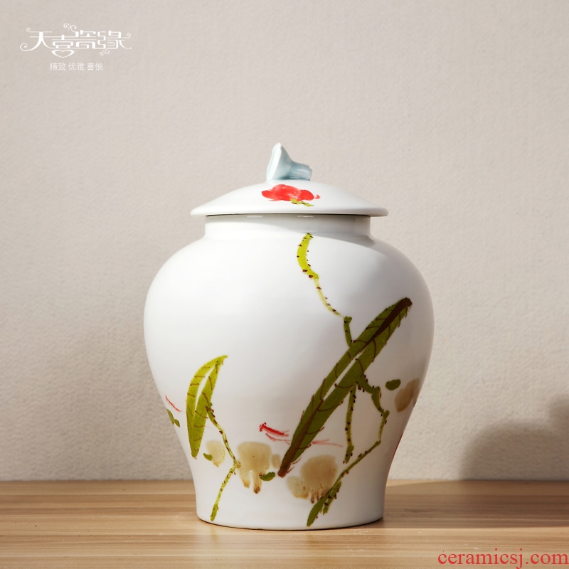 Jingdezhen Chinese hand-painted ceramic receive TV cabinet storage tank is the sitting room porch three-piece vase planting furnishing articles