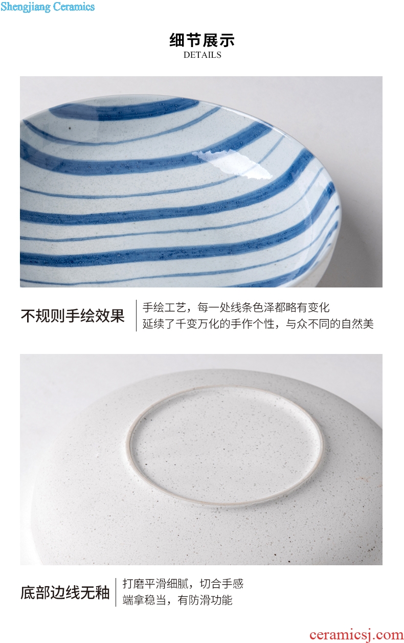 Ijarl million jia creative Japanese ceramics contracted household large rainbow noodle bowl of fruit salad bowl bowl dish bowl of Karen