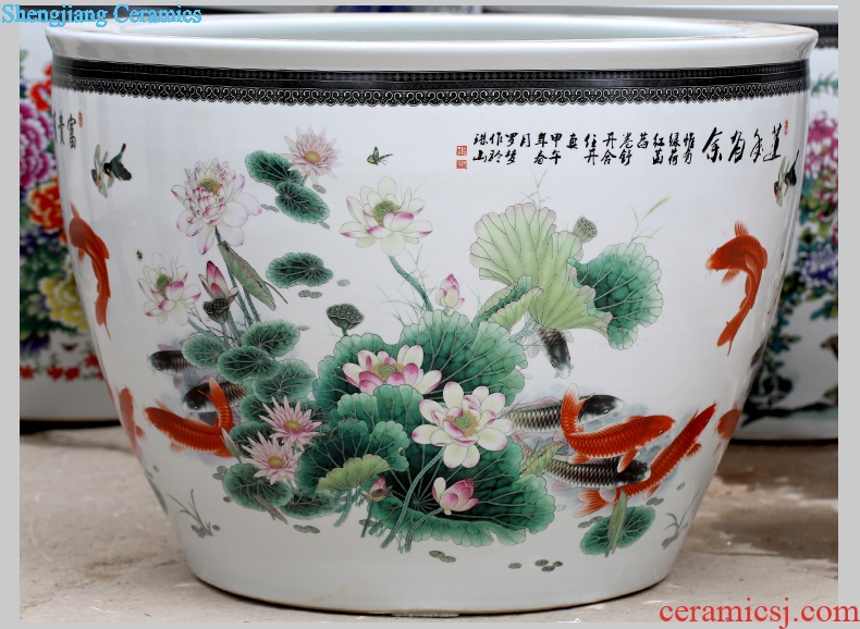 Jingdezhen ceramic aquarium well-off furnishing articles sitting room courtyard and landing the tortoise cylinder, a goldfish bowl