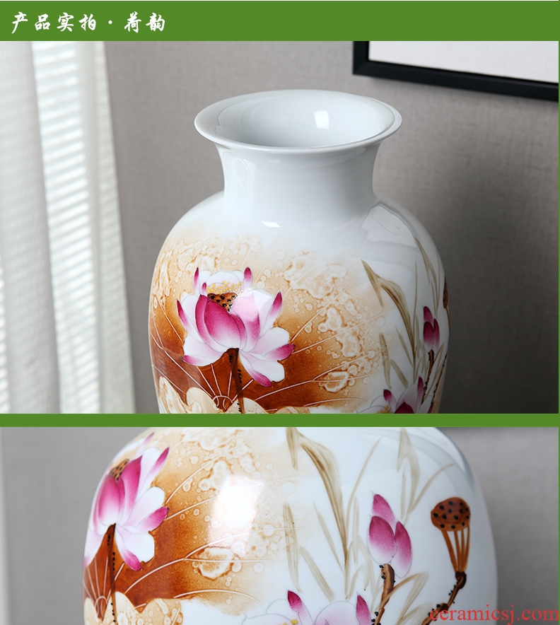Jingdezhen manual pastel painting ceramic vase crafts creative study of sitting room place home decoration gifts