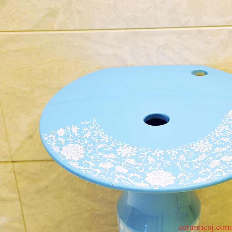 Ceramic column type lavatory floor pillar lavabo one-piece balcony column basin of household toilet